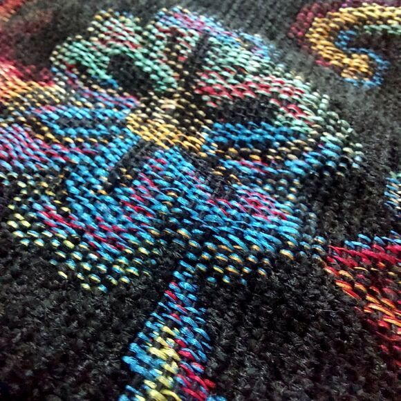 TOG Shop Blazer Petite Large Jacquard Floral Tapestry Jacket Black Colorful - Picture 11 of 12